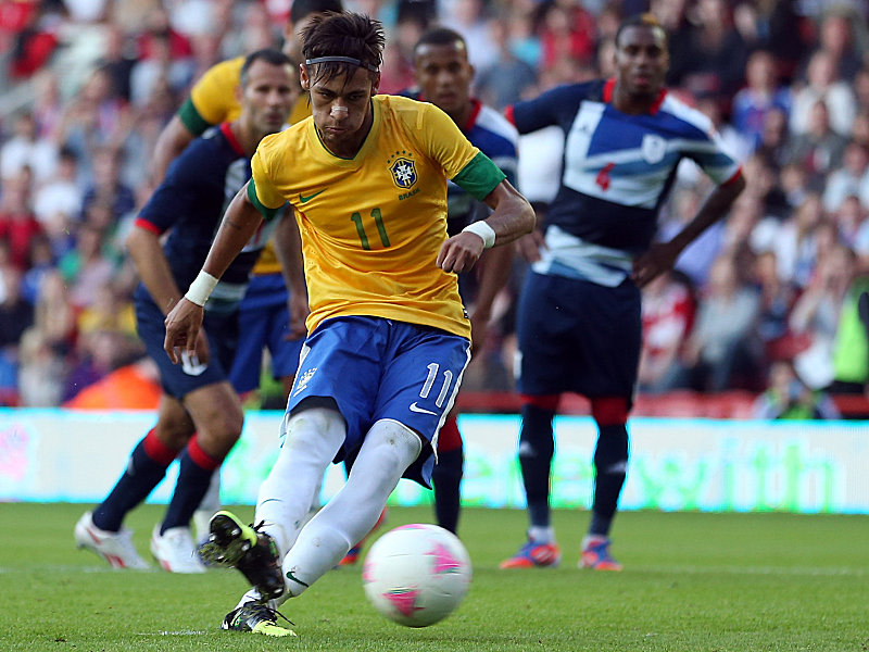 Traf per Elfmeter gegen die Briten: Neymar.