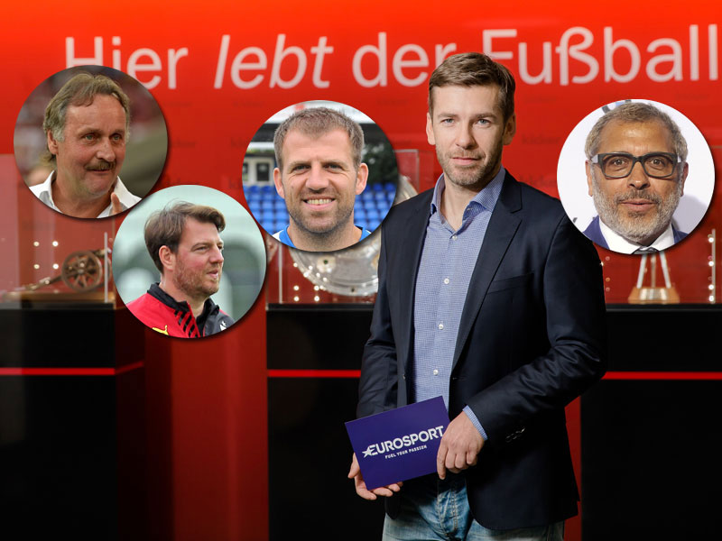 Die Experten am Montag: Peter Neururer, Philipp Laux, Christian Mikolajczak, Marco Hagemann und Jimmy Hartwig (v.li.).