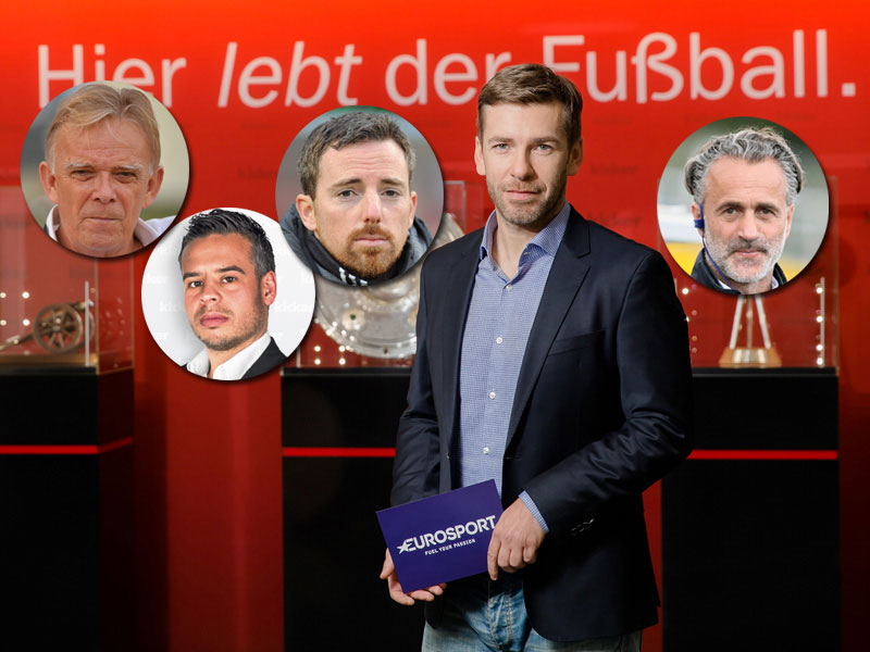 Expertenrunde am Montag: Volker Finke, Benni Hofmann, Meikel Sch&#246;nweitz, Marco Hagemann und Maurizio Gaudino (v.li.).