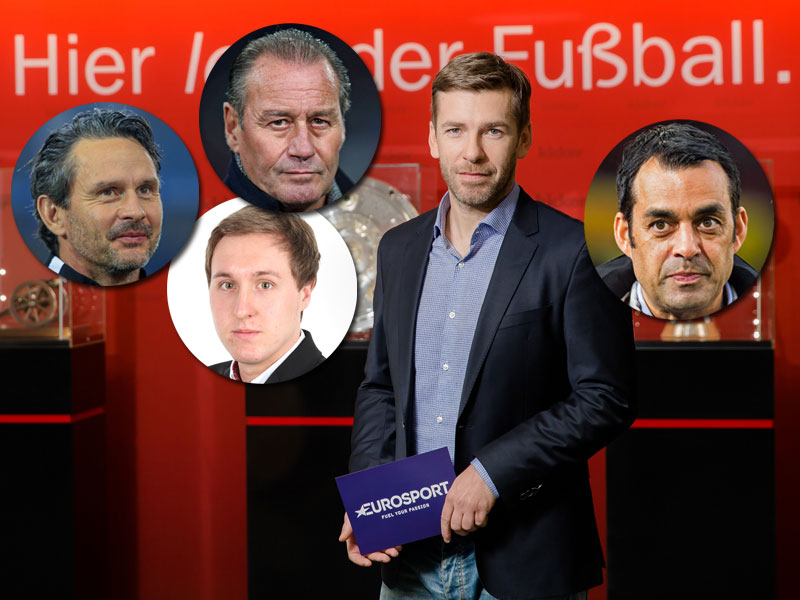 Am Montag bei &quot;kicker.tv - Der Talk&quot;: Dirk Schuster, Georg Holzner, Huub Stevens, Marco Hagemann und Robin Dutt (v.li.).