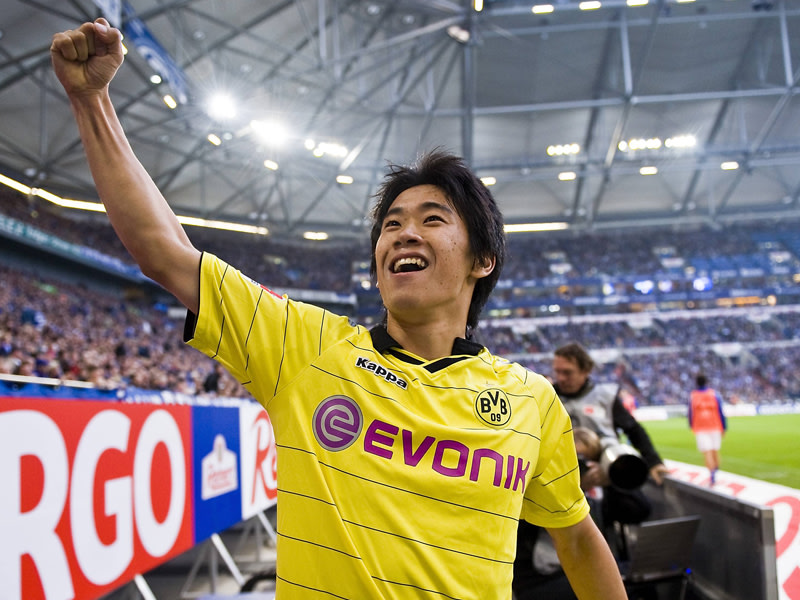 Gewohntes Bild: Dortmunds Shinji Kagawa hatte in der Hinrunde des &#246;fteren Grund zum Jubeln.