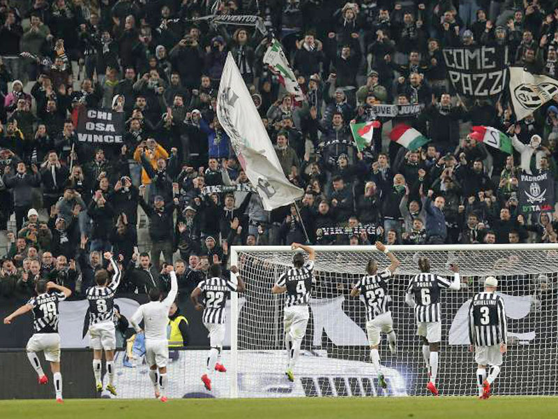 Jubeln im Finale an gleicher Stelle? Spieler und Fans von Juventus Turin.