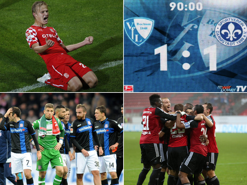 Pohjanpalo, Bochum, Ingolstadt und FSV Frankfurt (im Uhrzeigersinn).