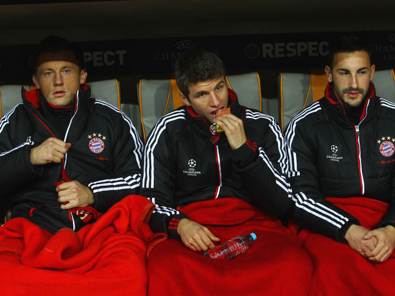 Ivica Olic, Thomas M&#252;ller und Diego Contento (v.li.)