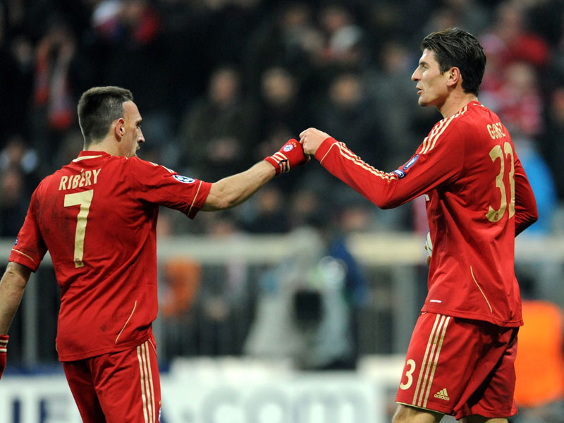 Franck Ribery und Mario Gomez (re.)