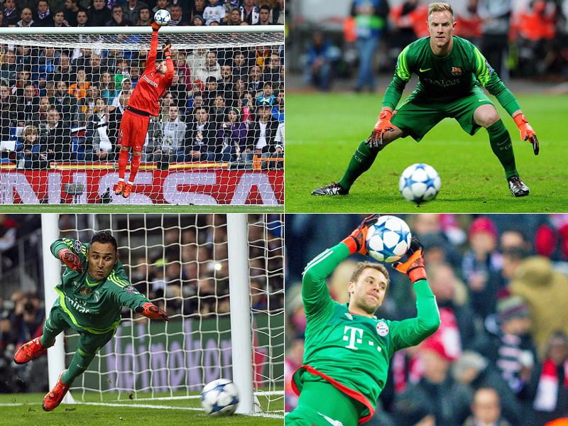 Kevin Trapp, Marc-Andre ter Stegen, Keylor Navas und Manuel Neuer