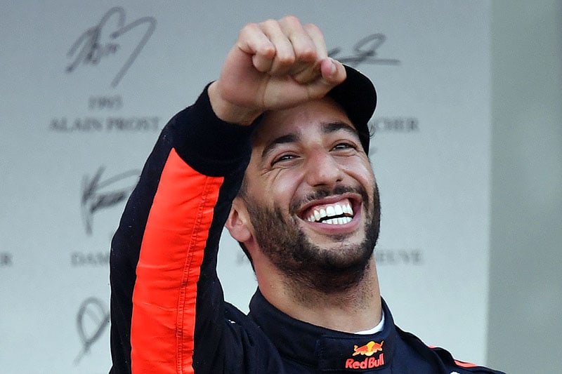 Ricciardo auf dem Siegerpodest.