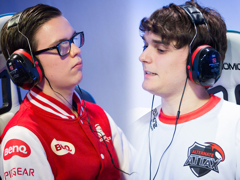 Bei der Diskussion um Deutschlands besten StarCraft II-Spieler haben sie ein Wörtchen mitzureden: Gabriel "HeRoMaRiNe" Segat (li.) und Tobias "ShoWTimE" Sieber.
