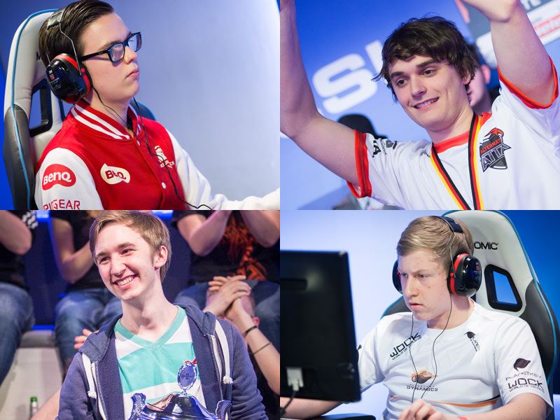 Die vier Favoriten auf den StarCraft-Titel: 'HeroMarine', 'ShoWTimE', 'Lambo' und 'GunGFuBanDa' (v.o.l.).