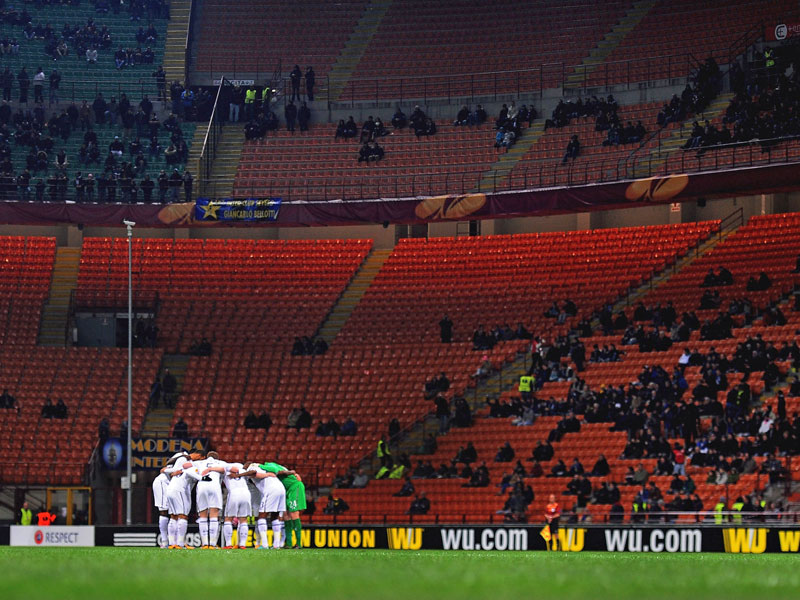 Schlecht besucht: Das San Siro am Donnerstag beim EL-Achtelfinalrückspiel zwischen Inter und Tottenham.
