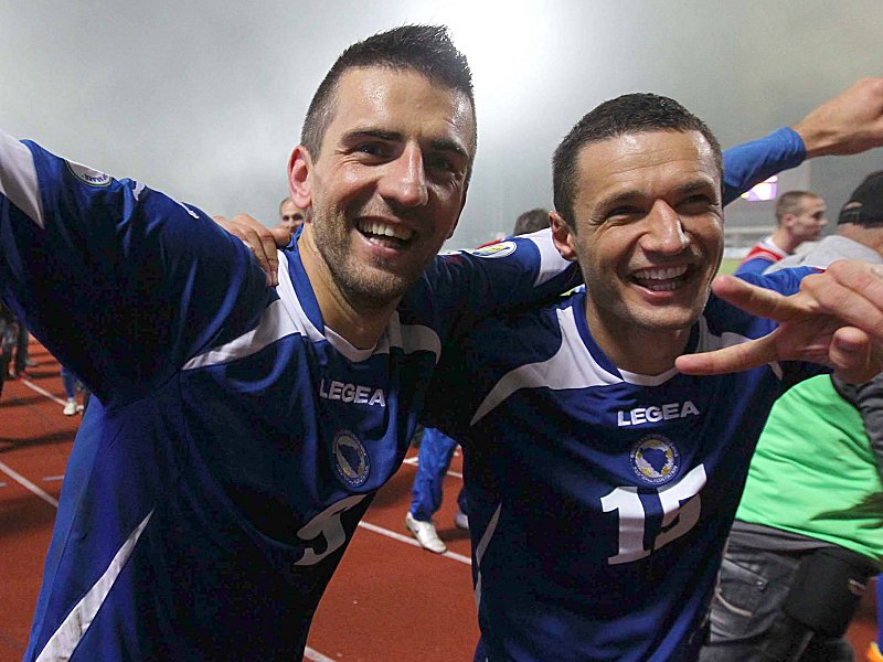 Wollen mit Bosnien-Herzegowina am Zuckerhut für Furore sorgen: Stuttgarts Ibisevic (li.) und Hoffenheims Salihovic.