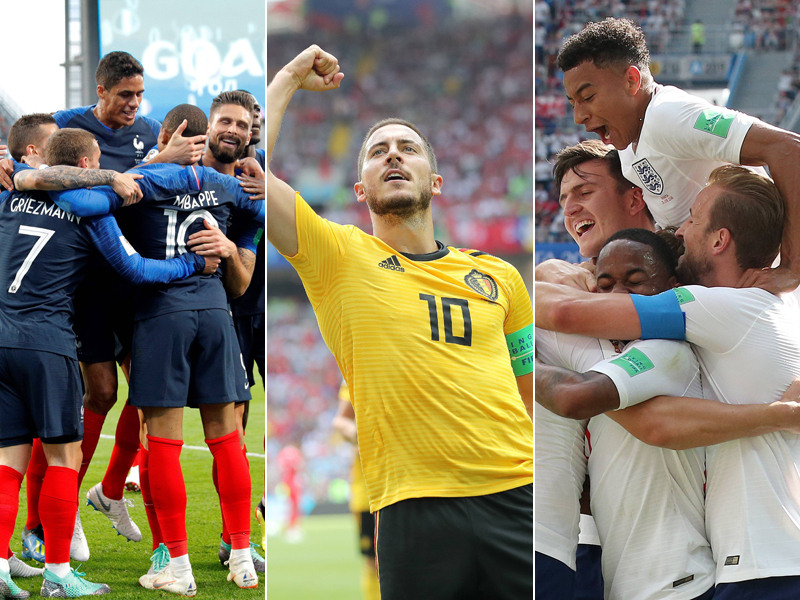 Schon nach zwei Gruppenspielen sicher im Achtelfinale: Frankreich, Belgien, England.