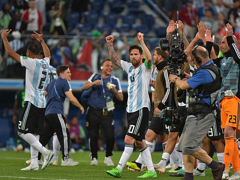 Stolz und überglücklich nach dem Einzug ins WM-Achtelfinale: Argentiniens Kapitän Lionel Messi.