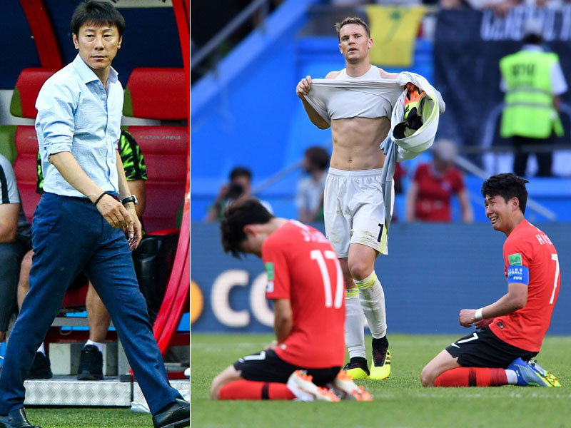 Südkoreas Trainer Shin (li.): Bei seinem Team wurde aus purer Freude plötzlich große Enttäuschung.