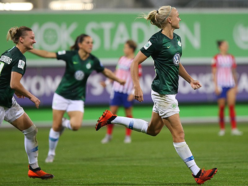 Eröffnete den Torreigen gegen Atletico: Pernille Harder (re.).