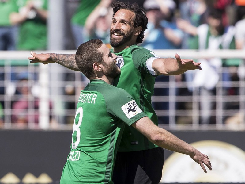 Doppelpack zum Abschied: Adriano Grimaldi (re.) mit Michele Rizzi.