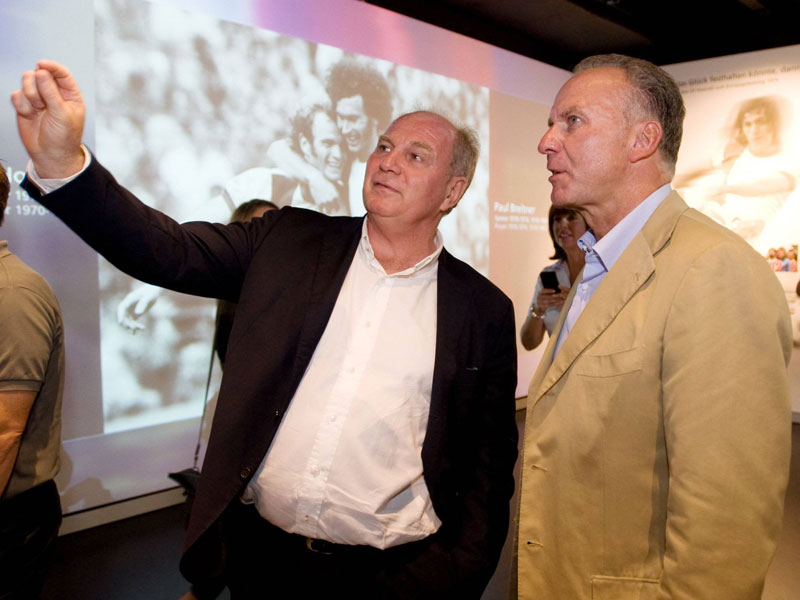 Viel fehlt wohl nicht mehr bezüglich des Martinez-Deals: Bayern-Präsident Uli Hoeneß (li.) mit Vorstandsboss Karl-Heinz Rummenigge.