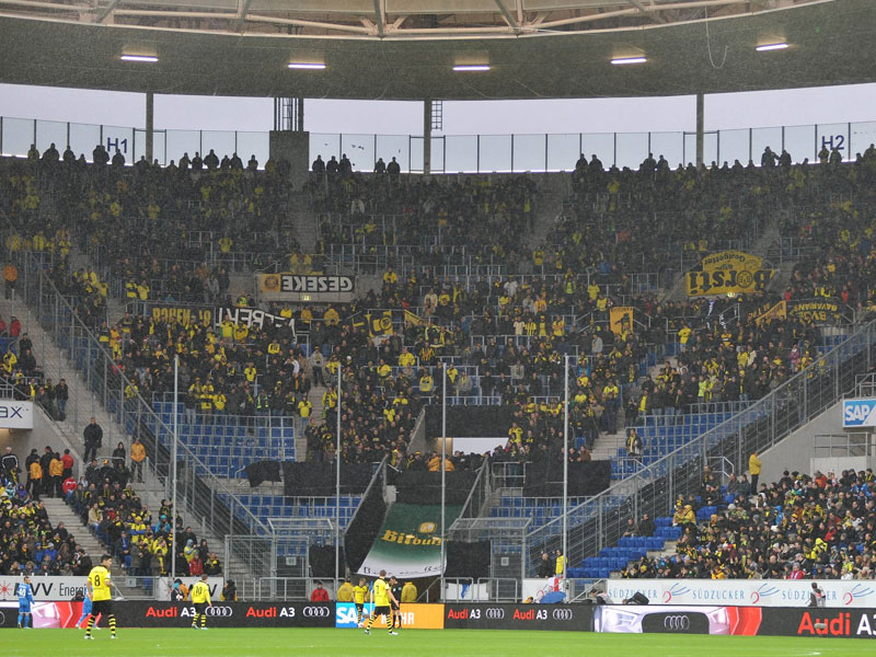 BVB-Fans beim Auswärtsspiel in Sinsheim.