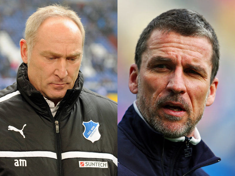 Ihre Zeit endete heute in Hoffenheim: Manager Andreas Müller und Trainer Marco Kurz.