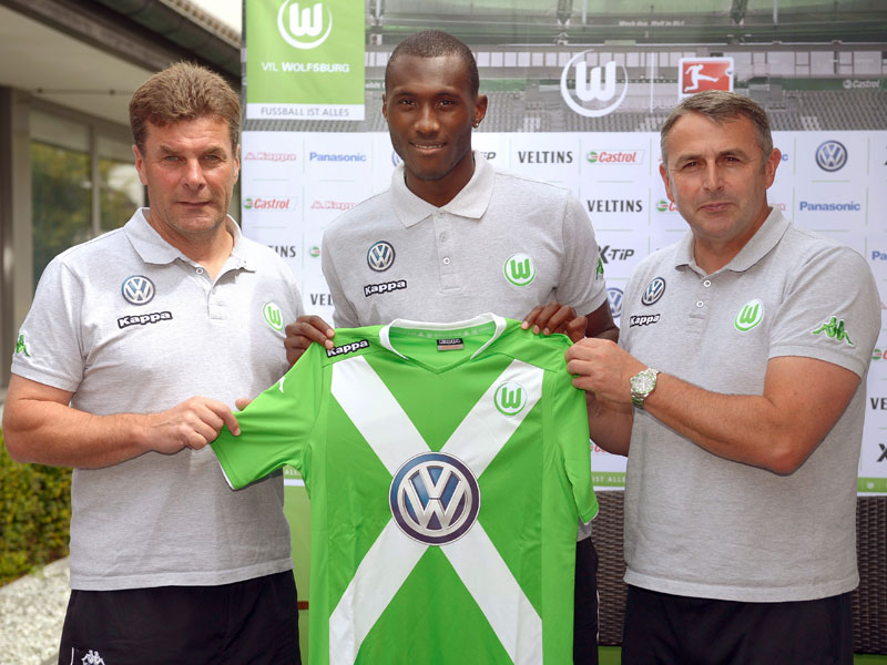 "Ich muss erst mal zeigen, was ich kann": Josuha Guilavogui mit Dieter Hecking und Klaus Allofs.