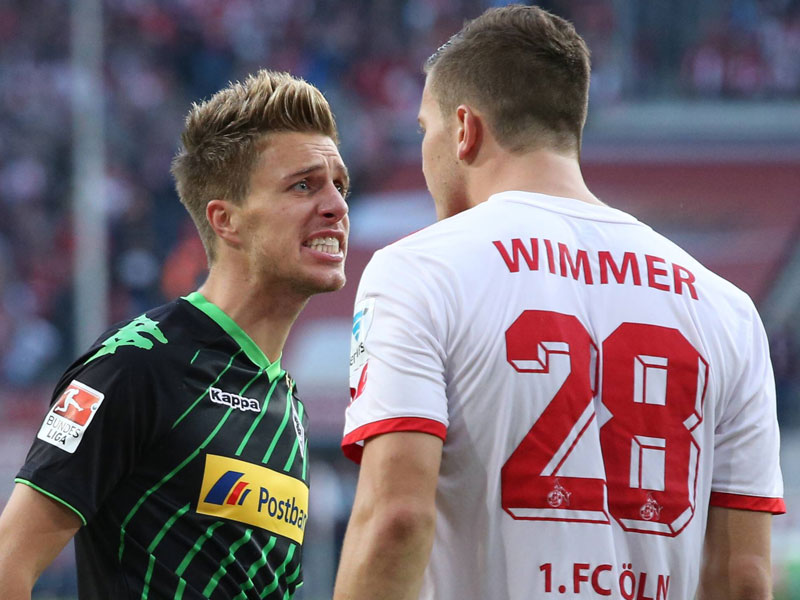 Biss gezeigt: Gladbachs Patrick Herrmann, hier mit Kölns Kevin Wimmer, will den Trend aus dem Rheinderby fortsetzen.