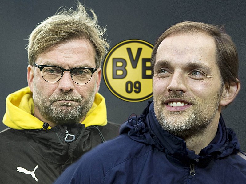 Thomas Tuchel (re.) und Jürgen Klopp