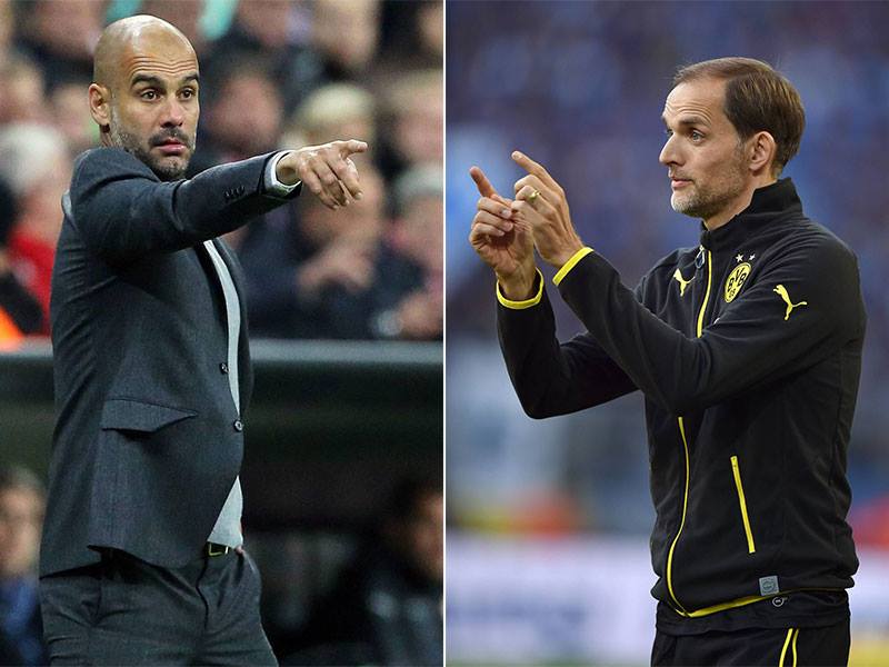 Taktik-Gipfel: Pep Guardiola empfängt mit dem FC Bayern die Borussia aus Dortmund und Trainer Thomas Tuchel.