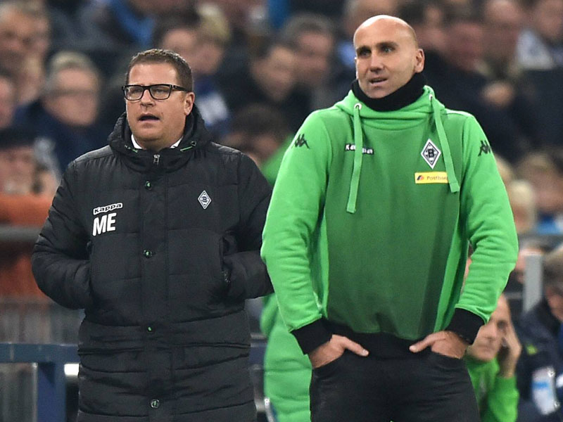 Wollen die Länderspielpause für Gespräche nutzen: Gladbachs Sportdirektor Max Eberl und Noch-Interimscoach Andre Schubert.