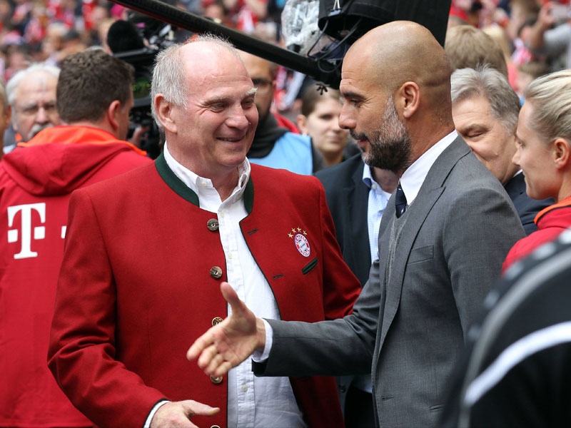 Uli Hoeneß mit Pep Guardiola