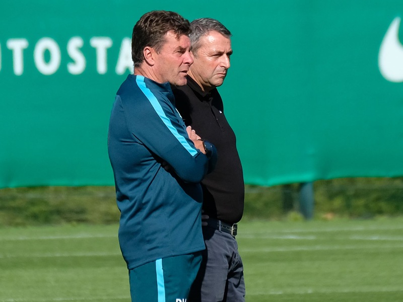 Dieter Hecking (l.) und Klaus Allofs (r.)