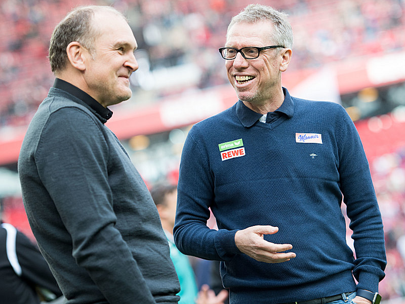 Jörg Schmadtke (l.), Peter Stöger
