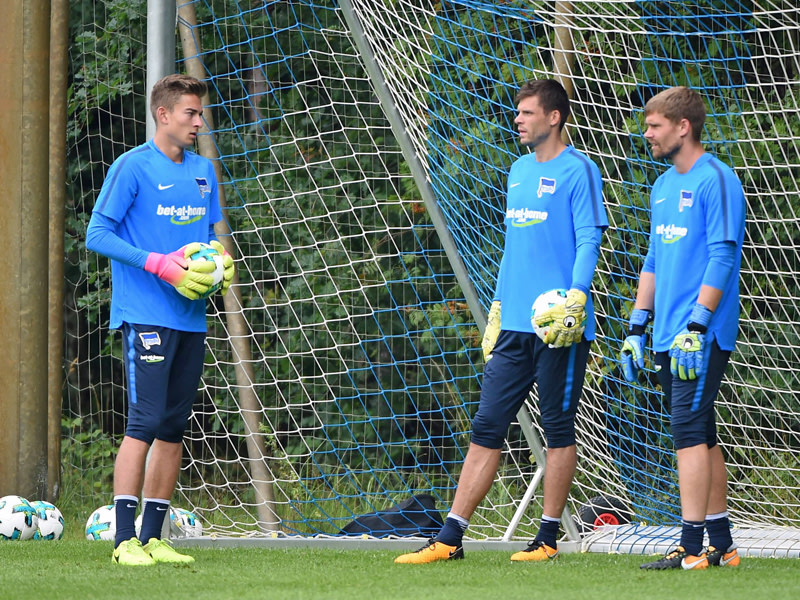 Herthas Keeper Jonathan Klinsmann, Rune Jarstein und Thomas Kraft.