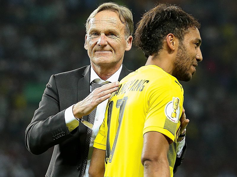 Auch in der nächsten Saison vereint? BVB-Boss Hans-Joachim Watzke und Pierre-Emerick Aubameyang.