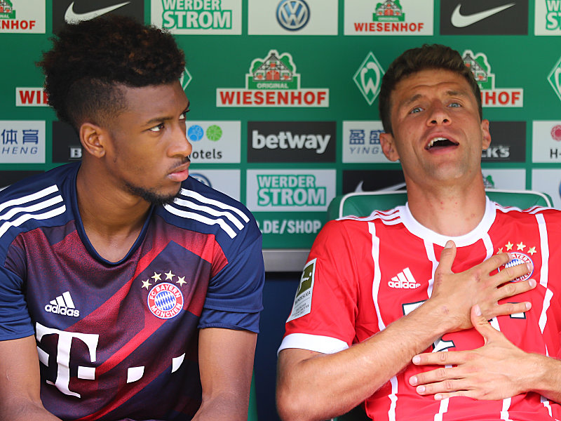 Thomas Müller (re.) und Kingsley Coman