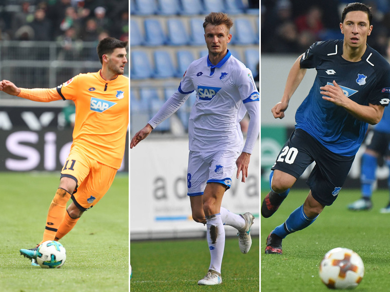 Österreich hoch drei in Hoffenheim: Florian Grillitsch, Stefan Posch und Robert Zulj (v.l.n.r.).