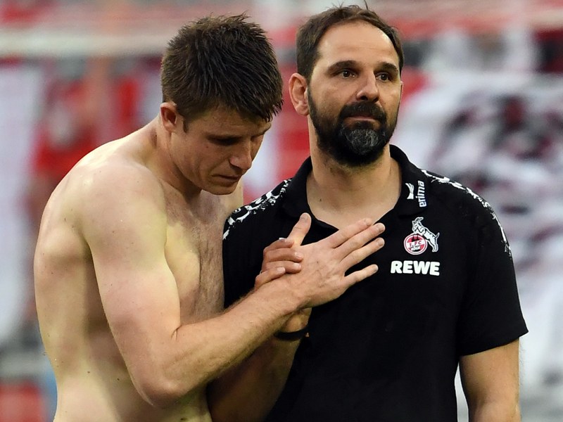 Es wird immer enger: Dominique Heintz und Stefan Ruthenbeck nach dem 2:2 gegen Schalke.
