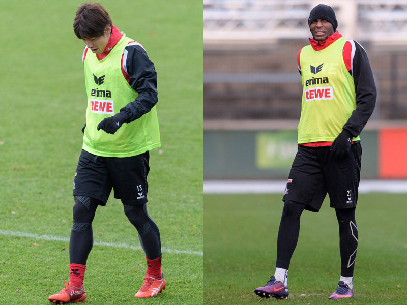 Blessuren im ersten Training 2017: Yuya Osako und Anthony Modeste.