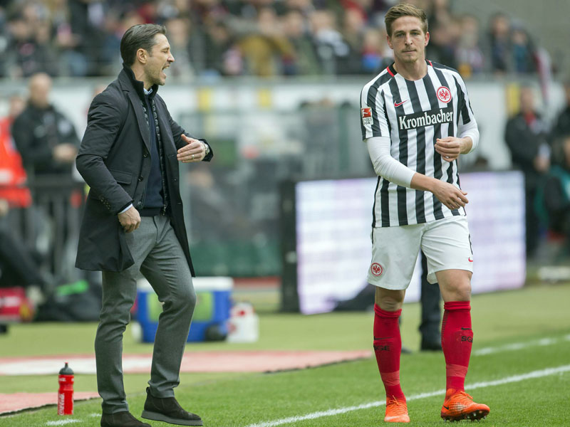Frankfurts Trainer Niko Kovac und Bastian Oczipka