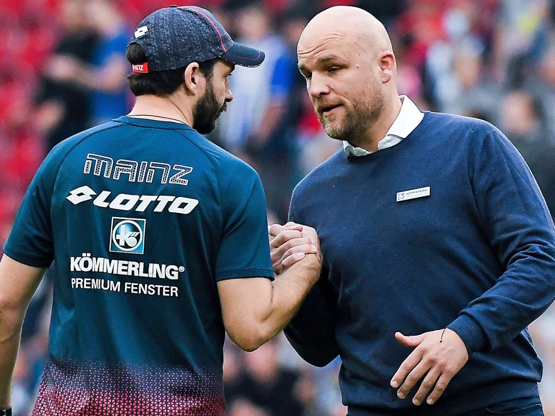 Gestalteten den Mainzer Umbruch erfolgreich: Trainer Sandro Schwarz (li.) und Sportvorstand Rouven Schröder.
