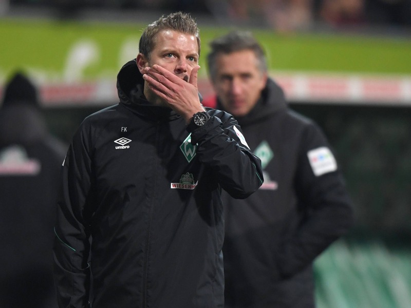 Wussten angeblich nichts von der Drohne: Florian Kohfeldt und Frank Baumann.