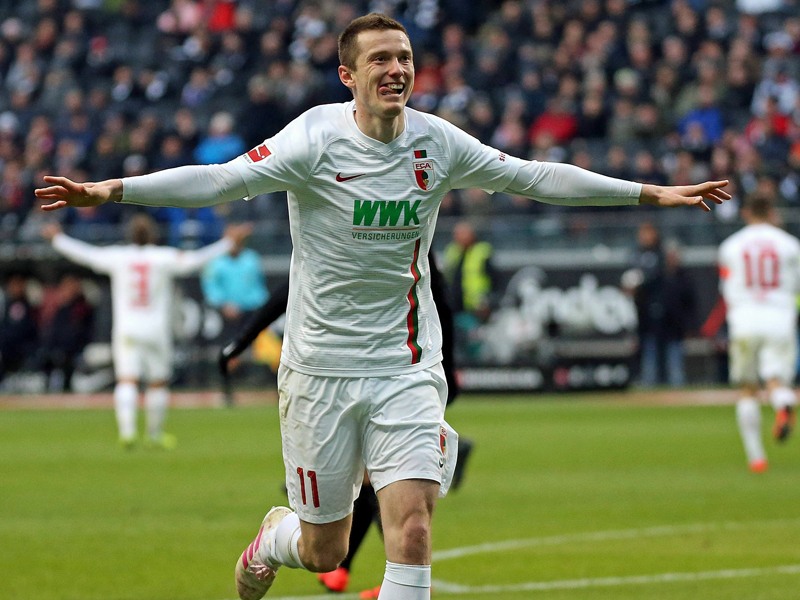 Augsburgs Gregoritsch setzte den Schlusspunkt in Frankfurt zum 3:1.