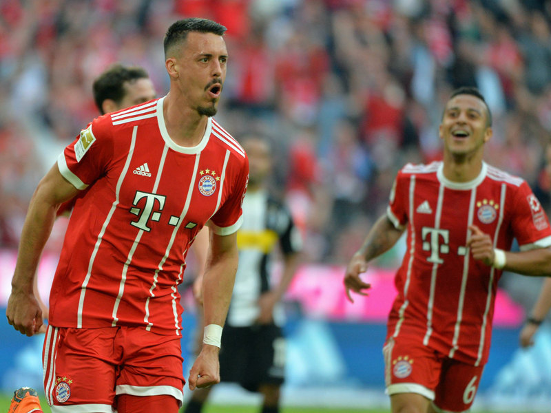 Ihn bekam die Gladbacher Defensive kurz vor der Pause nicht in den Griff: Bayerns Torjäger Sandro Wagner.