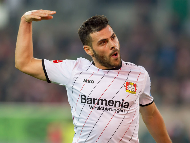 Doppelpacker: Kevin Volland schoss Bayer Leverkusen mit zwei Toren zum ersten Auswärtssieg der Saison.