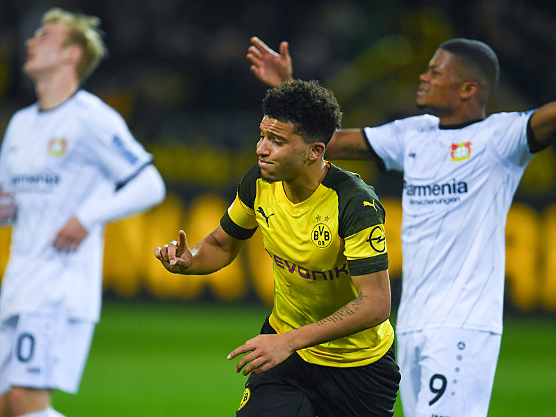 Traumtor: Jadon Sancho markierte mit einem sehenswerten Volleyschuss das zwischenzeitliche 2:1 für Borussia Dortmund.