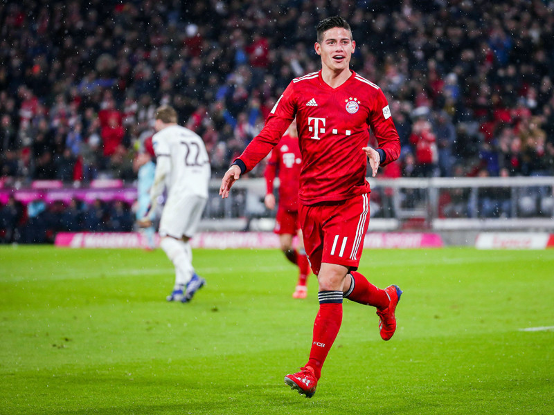 Er war gegen Mainz nicht aufzuhalten: Bayerns James erzielte seinen ersten Dreierpack für den Rekordmeister.