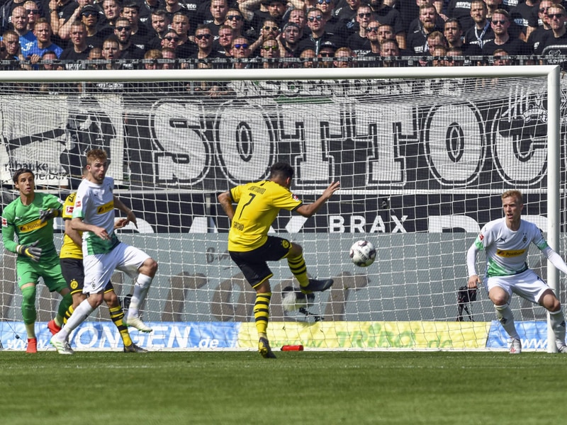 Er brachte den BVB im Borussia-Park in Führung: Flügelflitzer Jadon Sancho (#7).