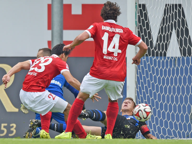 Traf per Abstauber zur Führung für Mainz: Shinji Okazaki.
