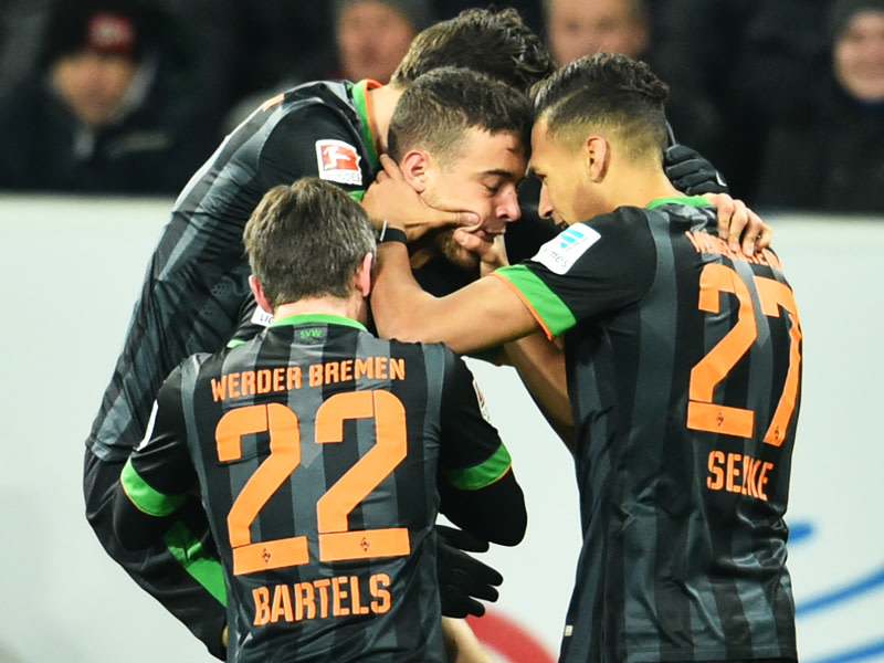 Wer sonst? Franco di Santo (Mitte) trägt sich in Hoffenheim bereits in der achten Minute in die Torschützenliste ein...