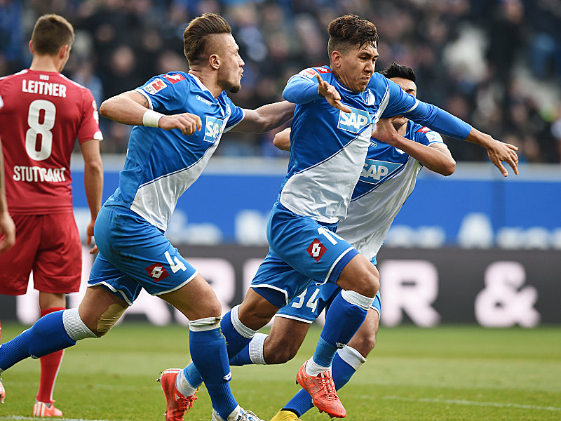 Jubelt nach seinem Tor zum 1:0: Roberto Firmino (re.).