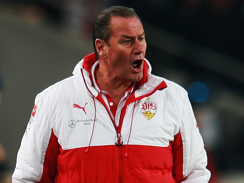 VfB-Trainer Huub Stevens konnte mit dem Auftreten seiner Schützlinge in Hälfte eins nicht zufrieden sein.